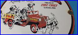 Vintage Texaco Sign Fire Station Sales Service Porcelain Gas Pump Sign
