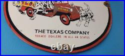 Vintage Texaco Sign Fire Station Sales Service Porcelain Gas Pump Sign