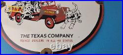 Vintage Texaco Sign Fire Station Sales Service Porcelain Gas Pump Sign