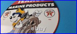 Vintage Texaco Sign Gas Marine Products Porcelain Mickey Mouse Sign