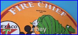 Vintage Texaco Sign Mickey Mouse Disney Comic Gas Pump Porcelain Sign