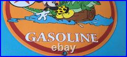 Vintage Texaco Sign Mickey Mouse Disney Comic Gas Pump Porcelain Sign