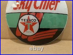 Vintage Texaco Sky Chief Gas Pump Globe Lens Glass Top Sign Garage Wall Decor