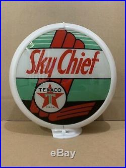 Vintage Texaco Sky Chief Gas Pump Globe Light Glass Lens Service Station Garage