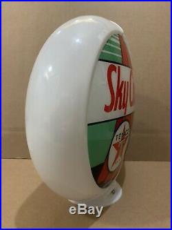 Vintage Texaco Sky Chief Gas Pump Globe Light Glass Lens Service Station Garage