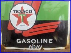 Vintage Texaco Sky Chief Gasoline Porcelain Gas Station Pump Sign 16 X 13