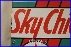 Vintage Texaco Sky Chief Gasoline Porcelain Gas Station Pump Sign 18 X 12
