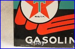 Vintage Texaco Sky Chief Gasoline Porcelain Gas Station Pump Sign 18 X 12