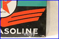Vintage Texaco Sky Chief Gasoline Porcelain Gas Station Pump Sign 18 X 12