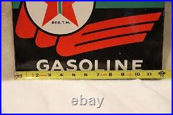 Vintage Texaco Sky Chief Gasoline Porcelain Gas Station Pump Sign 18 X 12