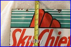 Vintage Texaco Sky Chief Gasoline Porcelain Gas Station Pump Sign 18 X 12