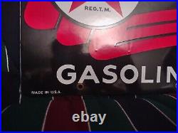 Vintage Texaco Sky Chief Gasoline Porcelain Metal Pump Plate Sign