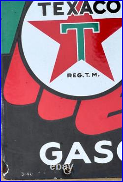 Vintage Texaco Sky Chief Gasoline Pump Porcelain Metal Sign Gas Oil marked 1940 Vintage Texaco Sky Chief Gasoline Pump Porcelain Metal Sign Gas Oil marked 1940