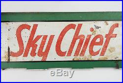 Vintage Texaco Sky Chief Metal Sign Gas Pump topper plate 25 lipped