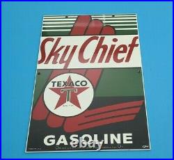 Vintage Texaco Sky Chief Motor Oil Porcelain Metal Gasoline Pump Plate 18 Sign Vintage Texaco Sky Chief Motor Oil Porcelain Metal Gasoline Pump Plate 18 Sign