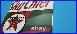 Vintage Texaco Sky Chief Motor Oil Porcelain Metal Gasoline Pump Plate 18 Sign Vintage Texaco Sky Chief Motor Oil Porcelain Metal Gasoline Pump Plate 18 Sign