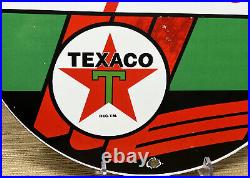Vintage Texaco Sky Chief Porcelain Sign Gas Station Pump Plate Texas Motor Oil