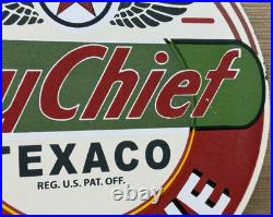 Vintage Texaco Sky Chief Porcelain Sign Texas Gasoline Gas Station Pump Plate Vintage Texaco Sky Chief Porcelain Sign Texas Gasoline Gas Station Pump Plate