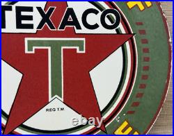 Vintage Texaco Sky Chief Porcelain Sign Texas Gasoline Gas Station Pump Plate