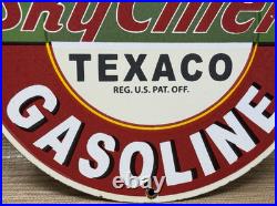 Vintage Texaco Sky Chief Porcelain Sign Texas Gasoline Gas Station Pump Plate Vintage Texaco Sky Chief Porcelain Sign Texas Gasoline Gas Station Pump Plate