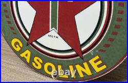 Vintage Texaco Sky Chief Porcelain Sign Texas Gasoline Gas Station Pump Plate