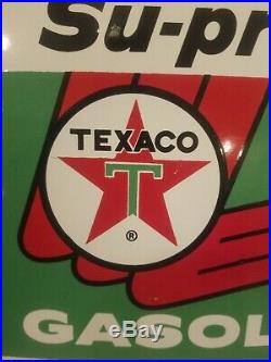 Vintage Texaco Sky Chief Su-preme Petrox Porcelain Metal Gas Pump Sign