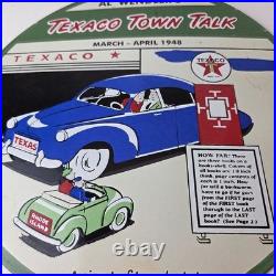 Vintage Texaco Talk Town Sign Gas Station Pump Porcelain Gasoline Sign