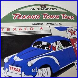 Vintage Texaco Talk Town Sign Gas Station Pump Porcelain Gasoline Sign
