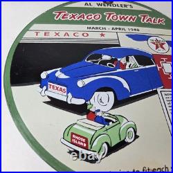 Vintage Texaco Talk Town Sign Gas Station Pump Porcelain Gasoline Sign