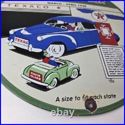 Vintage Texaco Talk Town Sign Gas Station Pump Porcelain Gasoline Sign