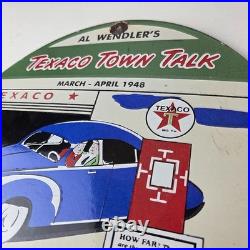 Vintage Texaco Talk Town Sign Gas Station Pump Porcelain Gasoline Sign