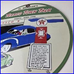 Vintage Texaco Talk Town Sign Gas Station Pump Porcelain Gasoline Sign
