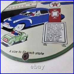 Vintage Texaco Talk Town Sign Gas Station Pump Porcelain Gasoline Sign