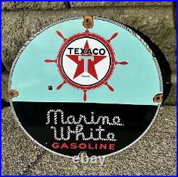 Vintage Texaco Texas Company Porcelain Sign Pump Plate Gas Station Oil Service