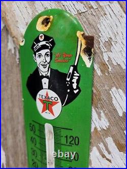 Vintage Texaco Thermometer Porcelain Sign Motor Oil Gas Station Pump Advertising Vintage Texaco Thermometer Porcelain Sign Motor Oil Gas Station Pump Advertising
