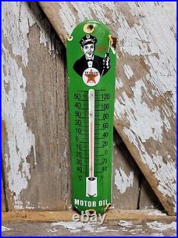 Vintage Texaco Thermometer Porcelain Sign Motor Oil Gas Station Pump Advertising Vintage Texaco Thermometer Porcelain Sign Motor Oil Gas Station Pump Advertising