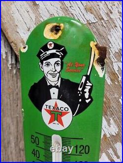Vintage Texaco Thermometer Porcelain Sign Motor Oil Gas Station Pump Advertising Vintage Texaco Thermometer Porcelain Sign Motor Oil Gas Station Pump Advertising