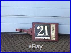 Vintage Texaco Visible Gas Pump Metal Price Sign Holder With Bracket & Cards