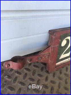 Vintage Texaco Visible Gas Pump Metal Price Sign Holder With Bracket & Cards