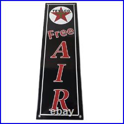 Vintage Texas Sign Free Air Texaco Gasoline Pump Shop Porcelain Sign