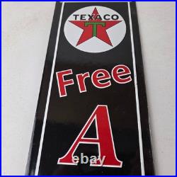 Vintage Texas Sign Free Air Texaco Gasoline Pump Shop Porcelain Sign