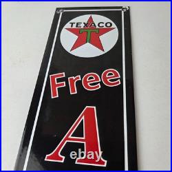 Vintage Texas Sign Free Air Texaco Gasoline Pump Shop Porcelain Sign