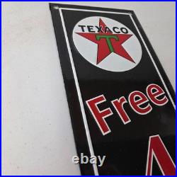 Vintage Texas Sign Free Air Texaco Gasoline Pump Shop Porcelain Sign