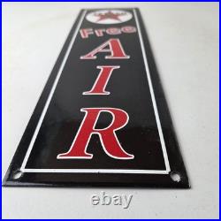 Vintage Texas Sign Free Air Texaco Gasoline Pump Shop Porcelain Sign