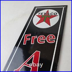 Vintage Texas Sign Free Air Texaco Gasoline Pump Shop Porcelain Sign