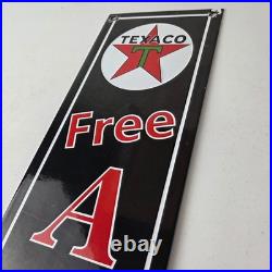 Vintage Texas Sign Free Air Texaco Gasoline Pump Shop Porcelain Sign
