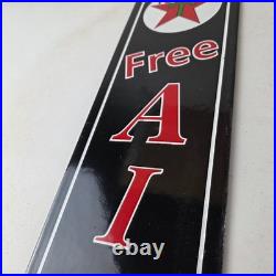 Vintage Texas Sign Free Air Texaco Gasoline Pump Shop Porcelain Sign
