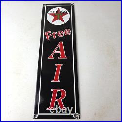 Vintage Texas Sign Free Air Texaco Gasoline Pump Shop Porcelain Sign