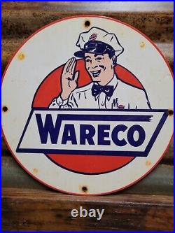 Vintage Wareco Porcelain Sign Gasoline Gas Pump Plate Station Texaco Petroleum Vintage Wareco Porcelain Sign Gasoline Gas Pump Plate Station Texaco Petroleum