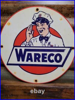 Vintage Wareco Porcelain Sign Gasoline Gas Pump Plate Station Texaco Petroleum Vintage Wareco Porcelain Sign Gasoline Gas Pump Plate Station Texaco Petroleum